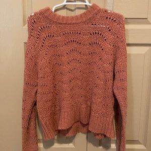 American Eagle Peach Super Soft Cropped Knit Top